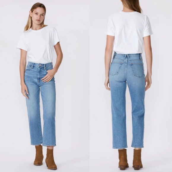 SLVRLAKE Women's High Rise London Crop Jeans in Light Blue - Picture 1 of 9